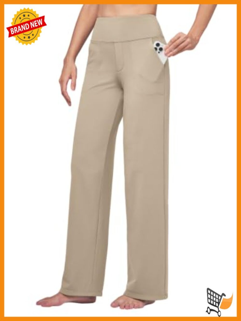 Wide Leg Yoga Dress Pants High Rise Tummy Control Stretch Office Work